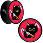 Stabby Cat Black Acrylic Saddle Plug Set by Onyx O