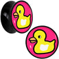 Black Acrylic Yellow Ducky Double Flare Plug Set by Onyx O
