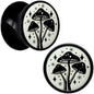 Glow in the Dark Mystic Mushroom Black Acrylic Saddle Plug Set by Onyx O