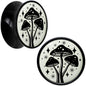 Glow in the Dark Mystic Mushroom Black Acrylic Saddle Plug Set by Onyx O