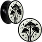 Glow in the Dark Mystic Mushroom Black Acrylic Saddle Plug Set by Onyx O