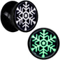 Glow in the Dark Holiday Snowflake Black Acrylic Saddle Plug Set by Onyx O