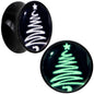 Glow in the Dark Holiday Christmas Tree Acrylic Saddle Plug Set by Onyx O