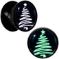 Glow in the Dark Holiday Christmas Tree Acrylic Saddle Plug Set by Onyx O