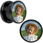 Anodized Black Titanium Custom Photo Screw Fit Plug - buy 2 for a pair