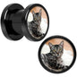 Anodized Black Titanium Custom Photo Screw Fit Plug - buy 2 for a pair