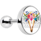16G 1/4 Watercolor Flower Animal Skull Tragus Cartilage Earring
