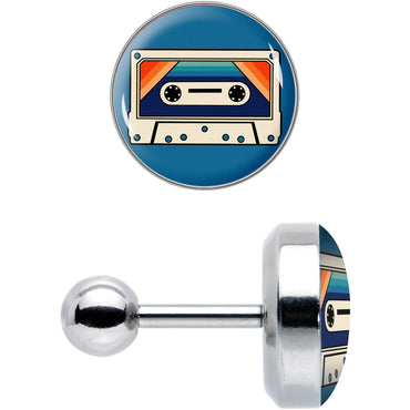 16G 1/4 Retro Cassette Tape Cartilage Tragus Earring by Onyx O