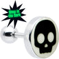 16G 1/4 Glow in the Dark Simple Skull Tragus Cartilage Earring by Onyx O