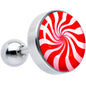 16G 1/4 Holiday Peppermint Candy Tragus Cartilage Earring