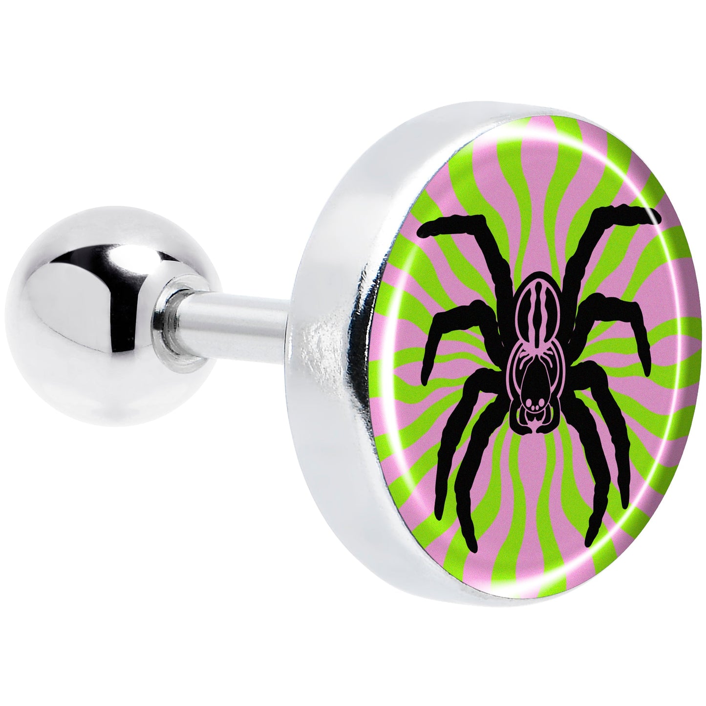 16G 1/4 Psychedelic Spider Tragus Cartilage Earring by Onyx O