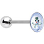 Stainless Steel Snow Globe Snowman Barbell Tongue Ring