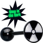 Glow in the Dark Black Anodized Radioactive Barbell Tongue Ring by Onyx O