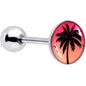 Red Sunset Palm Tree Barbell Tongue Ring by Onyx O