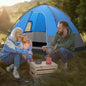 3 Person Outdoor Camping Tent with Removable Floor Mat for Camping Hiking Traveling-Blue