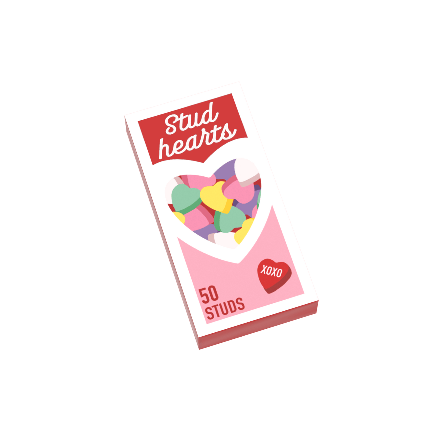 Conversation Hearts Candy Box - Custom Printed 1x2 tile - Made Using a LEGO® Part