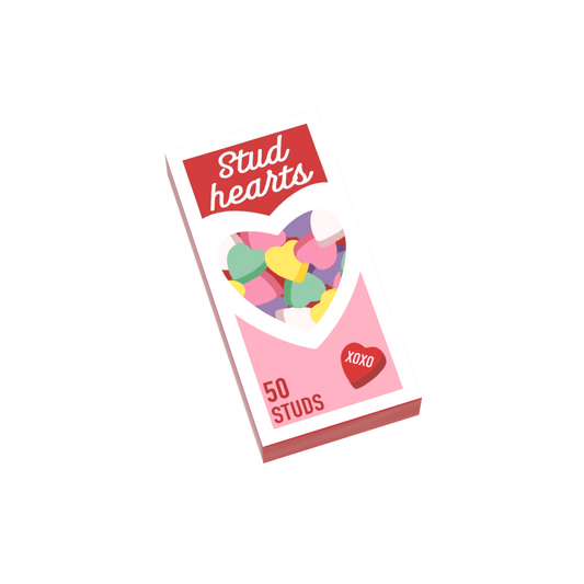 Conversation Hearts Candy Box - Custom Printed 1x2 tile - Made Using a LEGO® Part