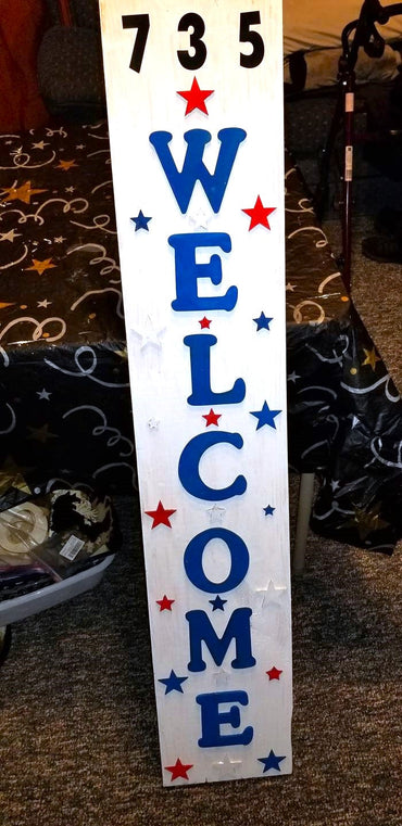 Unfinished Wooden Porch Sign | Seasonal Welcome Standing Board | 47" Tall x 12" Wide Rectangle | 1/2" Thick