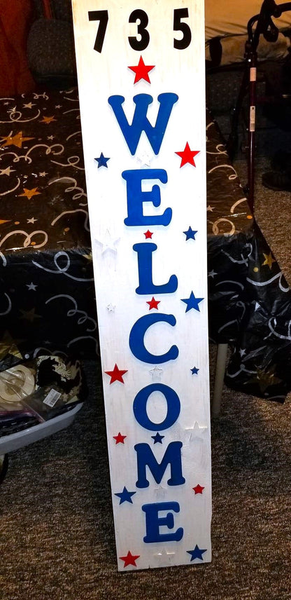 Unfinished Wooden Porch Sign | Seasonal Welcome Standing Board | 47" Tall x 12" Wide Rectangle | 1/2" Thick