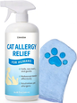 Cat Allergy Relief Spray Dander Remover Anti Allergen Mitt No Rinse 16oz