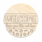 Unfinished Wood Cat Welcome Door Sign Kit | Wood Craft Cutouts | 1/4" Thick |