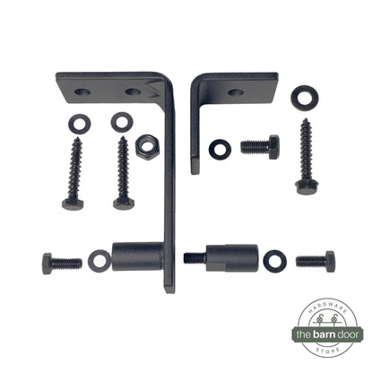 Double Bypass Ceiling Mounted Barn Door Hardware Kit | Matte Black