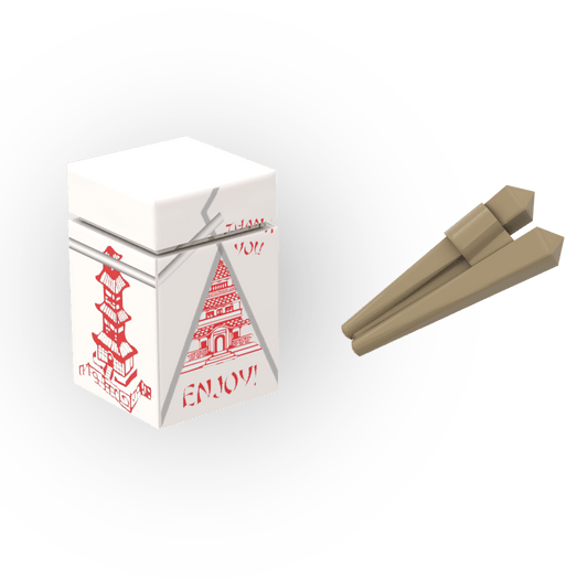 Chinese Takeout Container with Chopsticks - Custom Printed - Made Using LEGO® Parts