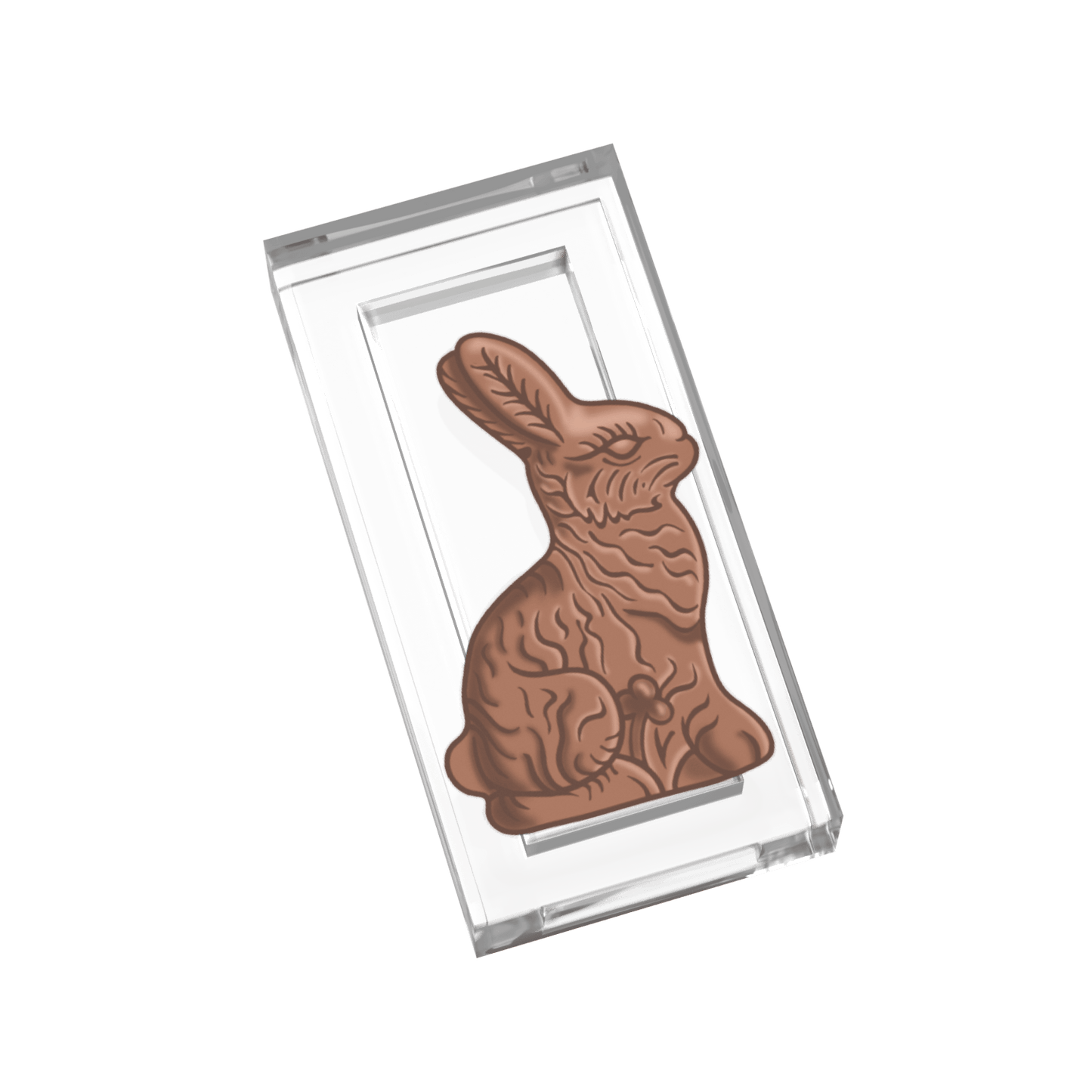Chocolate Bunny - Easter Candy - Custom Printed 1x2 Tile - Made Using LEGO® Parts