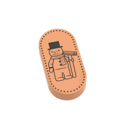 Pressed Penny - Snowman - Custom Printed 1x2 Tile - Made Using LEGO® Parts