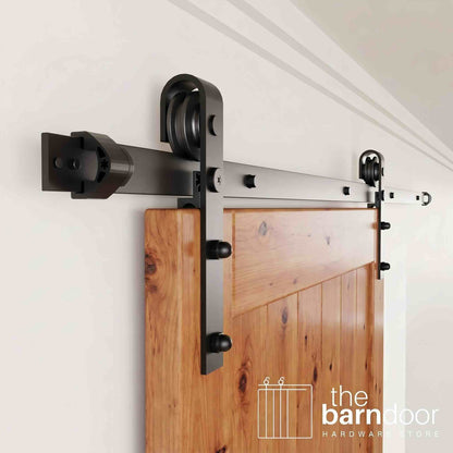 J-Strap Black Single Track Barn Door Hardware Kit