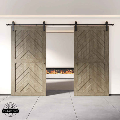 Fishbone Double Barn Door Kit | Black Hardware