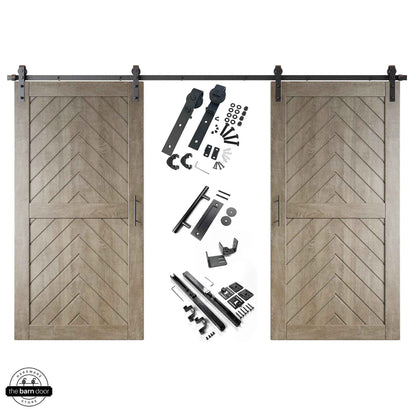 Fishbone Double Barn Door Kit | Black Hardware