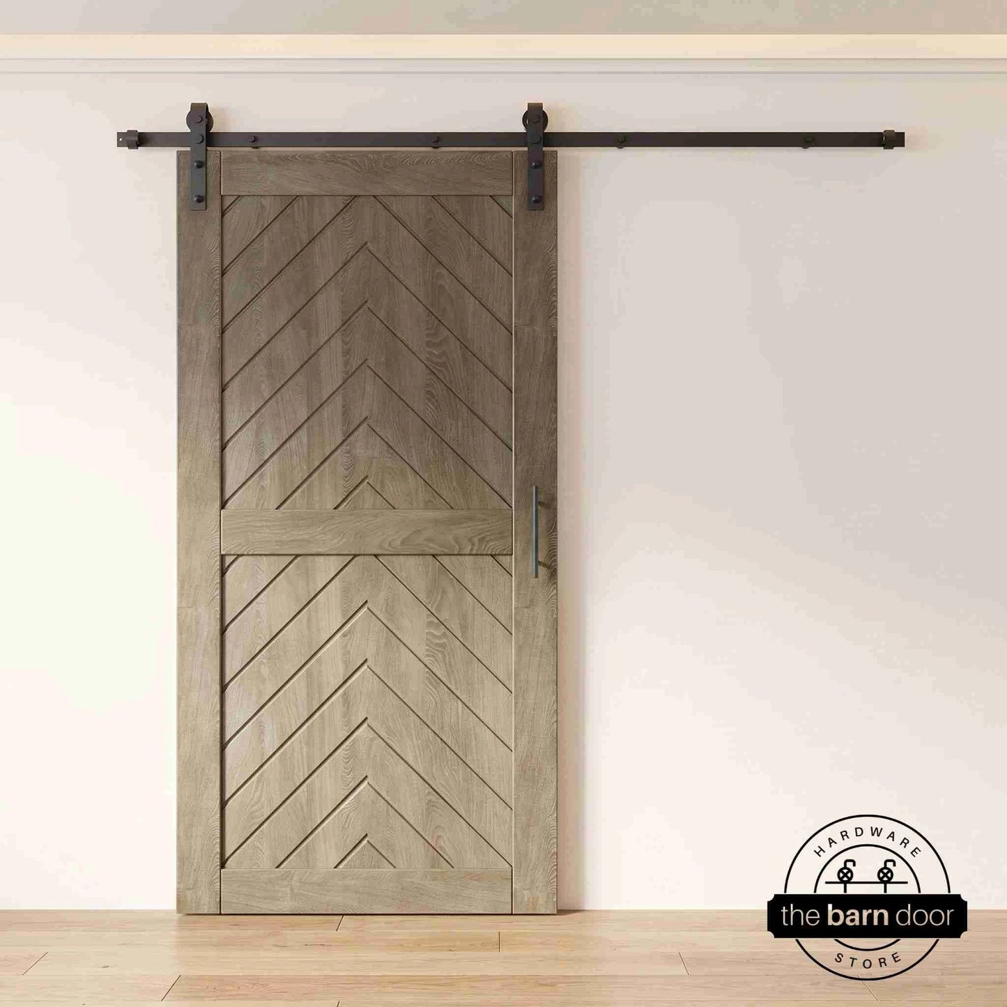 Fishbone Single Barn Door Kit | Black Hardware