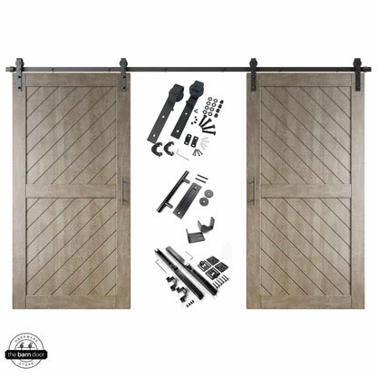 Slanted Double Barn Door Kit | Black Hardware