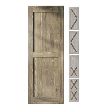 Classic Double Bypass 2 Door Barn Door Kit | Black Hardware