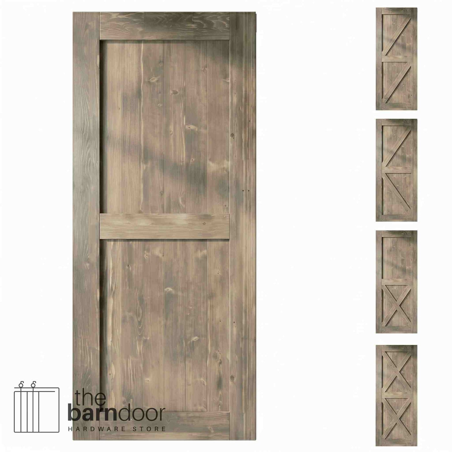 Natural Pine Wood Barn Door | 80", 84", 96" x 20"-60"