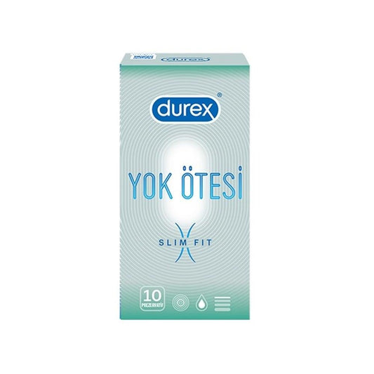 Durex Slim Fit Condoms - 10 Pack, Enhanced Sensitivity, Safe Sex Contraceptives