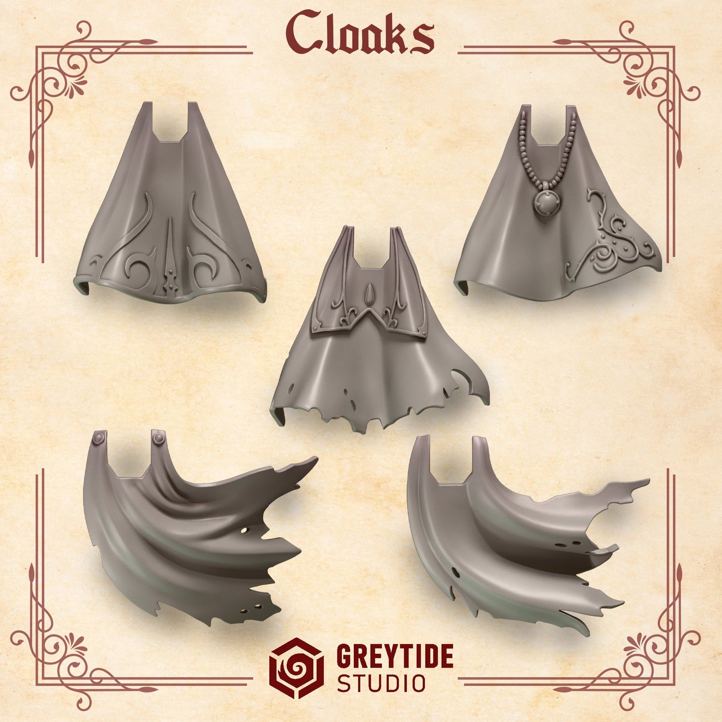 3d Printed Crimson Lords Cloaks x10 by Greytide Studio