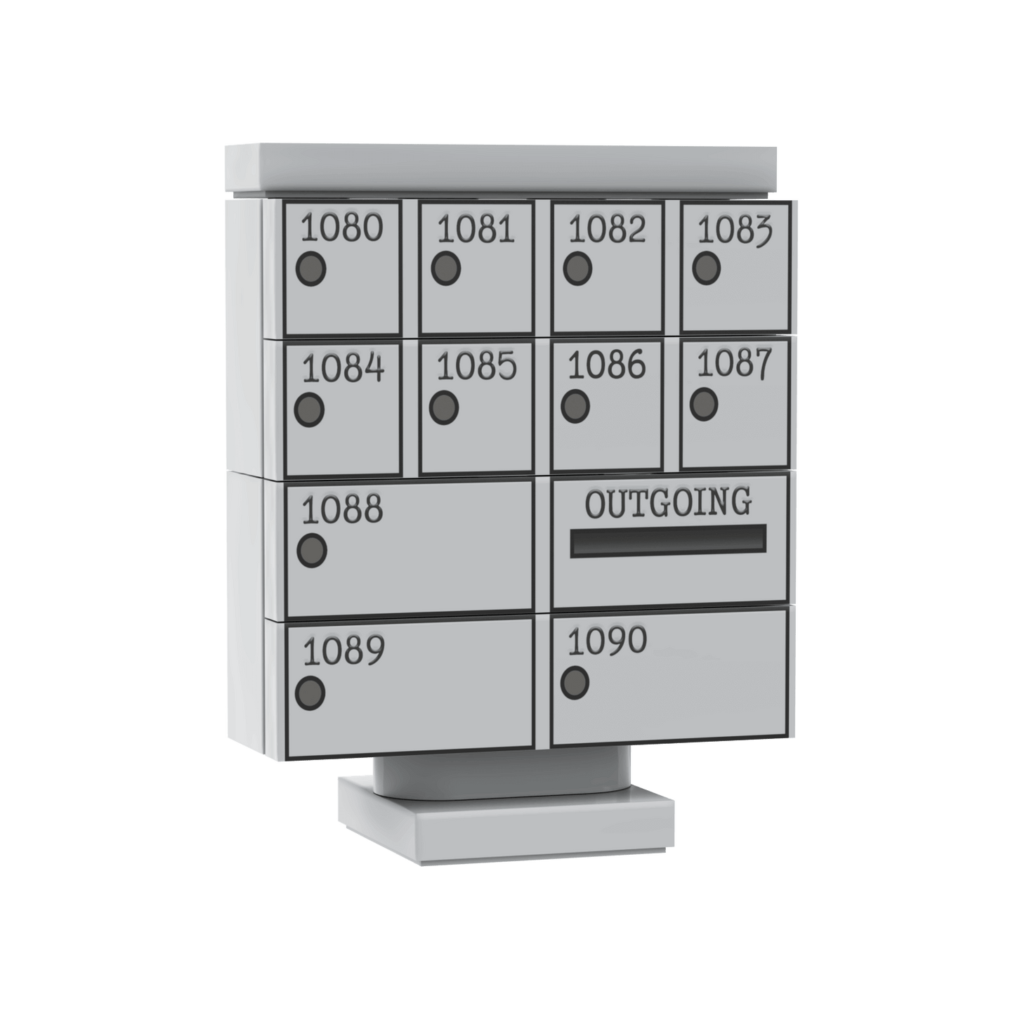Cluster Apartment/Office Mailbox Unit - Minifig Scale Custom Set - Made Using LEGO® Parts