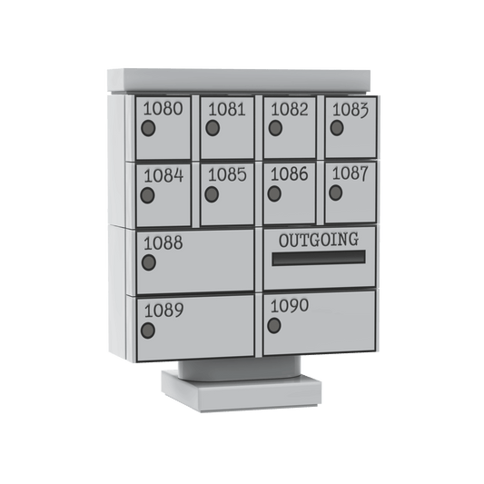 Cluster Apartment/Office Mailbox Unit - Minifig Scale Custom Set - Made Using LEGO® Parts
