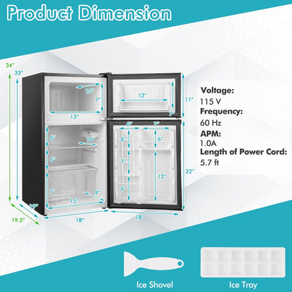 3.2 Cu. Ft Compact Mini Fridge with 5 Temperature Settings