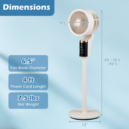 Compact Oscillating Standing Fan with 70° Oscillation and 90° Tilt for Home Office