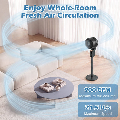 Compact Oscillating Standing Fan with 70° Oscillation and 90° Tilt for Home Office
