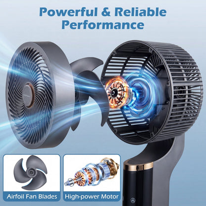 Compact Oscillating Standing Fan with 70° Oscillation and 90° Tilt for Home Office