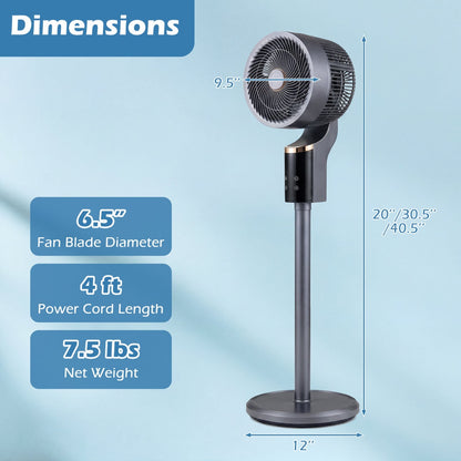 Compact Oscillating Standing Fan with 70° Oscillation and 90° Tilt for Home Office