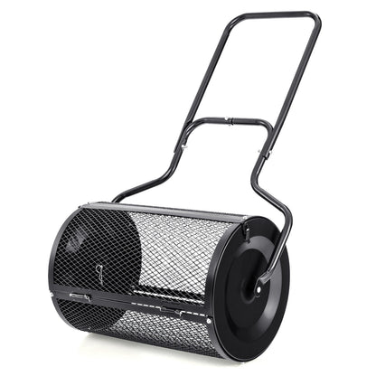 24 Inches Peat Moss Spreader with Upgrade Side Latches and U-shape Handle-Green
