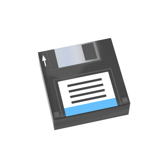 Floppy Disk (Black) - Desktop Computer - Custom Printed - Made Using LEGO® Parts