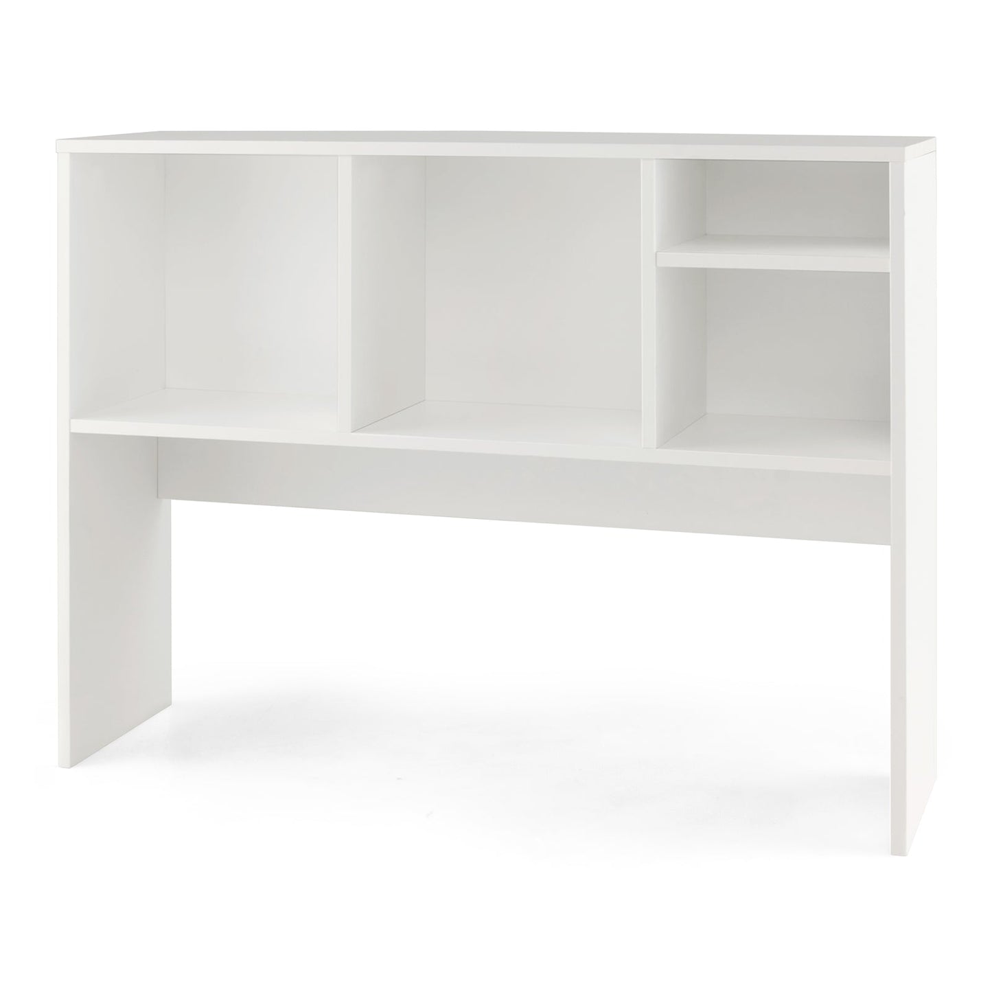 Computer Desktop Bookcase with 4 Cubbies and Open Back Compartment