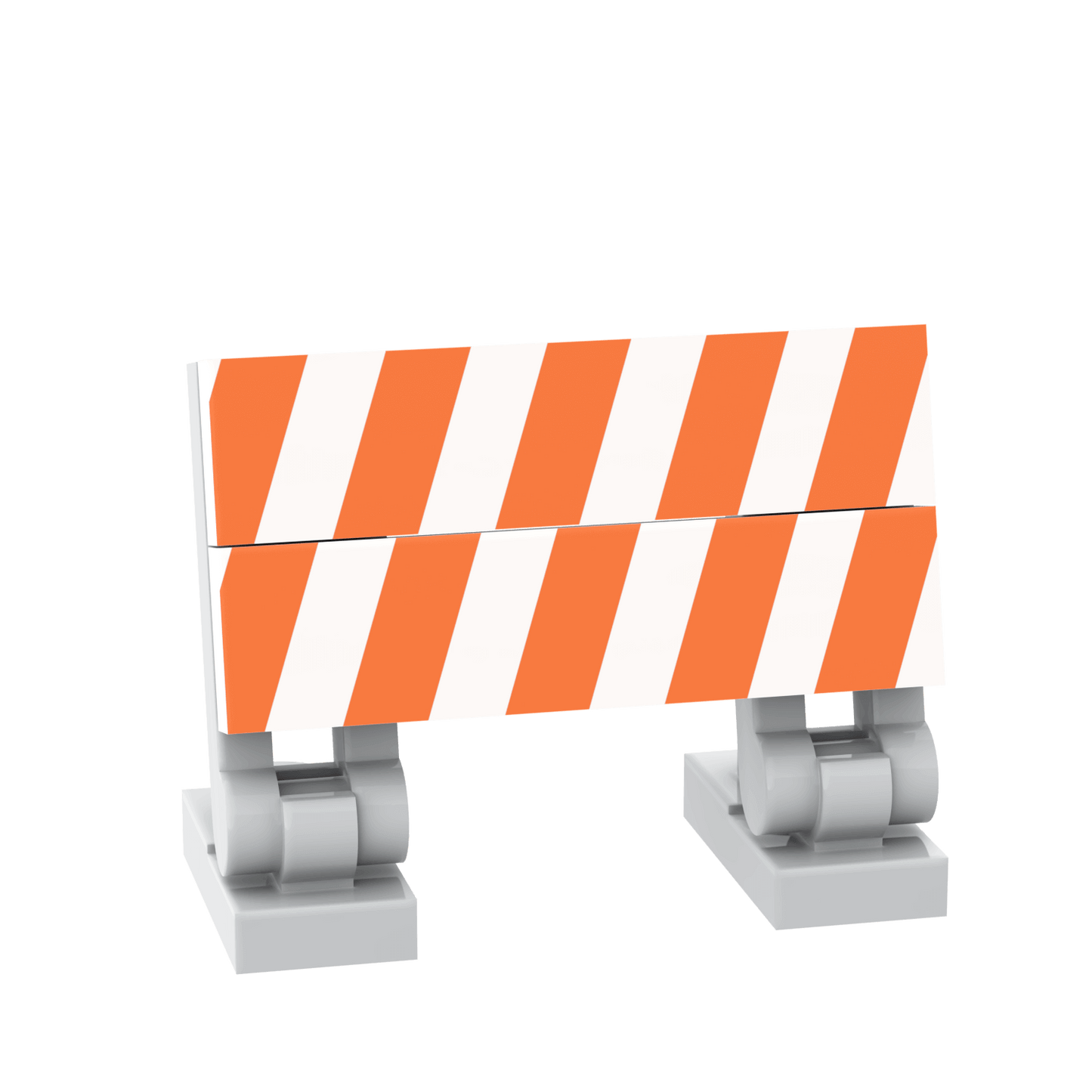 Construction Barrier - Orange & White Striped - Custom Printed Building Set - Made Using LEGO® Parts