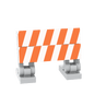 Construction Barrier - Orange & White Striped - Custom Printed Building Set - Made Using LEGO® Parts